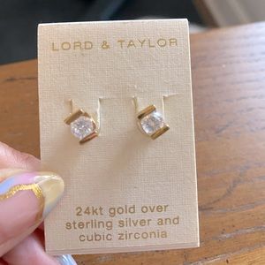 24k gold over sterling silver CZ studs